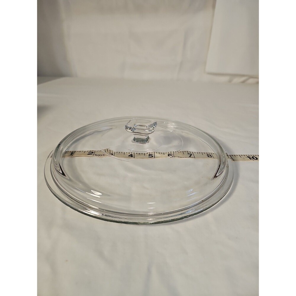 Vintage Pyrex Casserole Lid #23 Square Handle Clear Glass Lid 8 3/4"